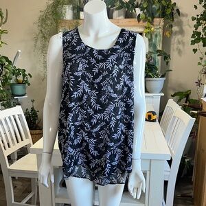 Christina B size MED Boho, Black floral layered Sleeveless Top for summer NWT